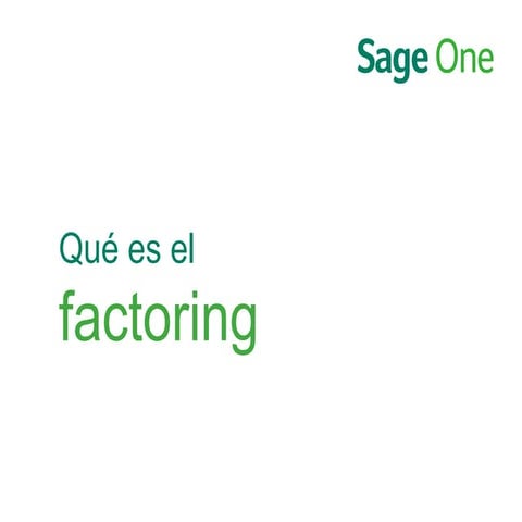 Qué es el Factoring