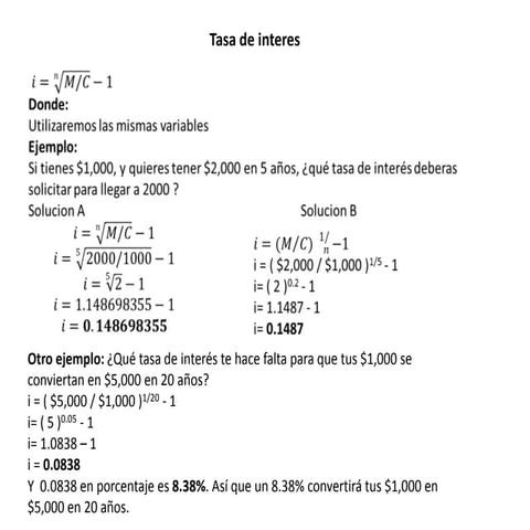 Solucionario tasas de interes. pag 218 241 | PDF