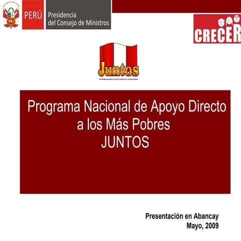 PROGRAMA JUNTOS - Situación de Pobreza,  Desnutrición en la Población acionab...