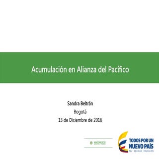 Acumulación en Alianza del Pacífico