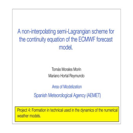 A non-interpolating semi-Lagrangian scheme for the continuity equation of the...