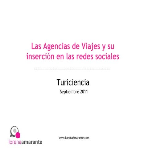 Presentacion agencias de turismo y redes sociales