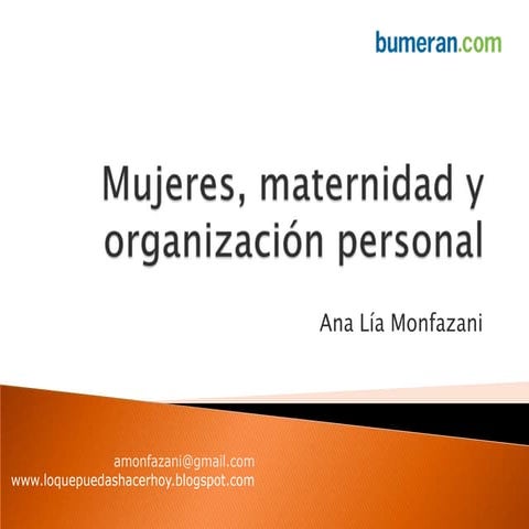 Organización personal y maternidad