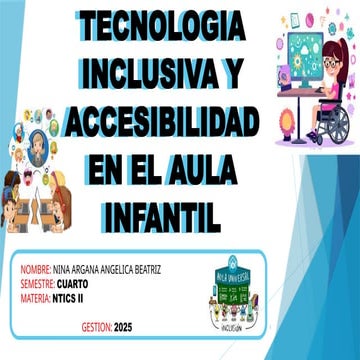 TECNOLOGIA INCLUSIVA Y ACCESIBILIDAD EN EL AULA IFANTIL