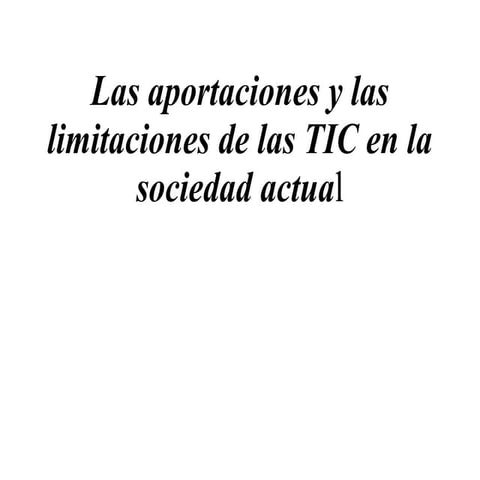Aportaciones de las TIC