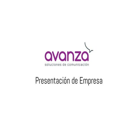 Avanza Soluciones. Presentación corporativa.