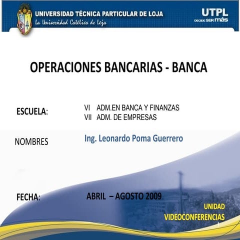 Operaciones Bancarias