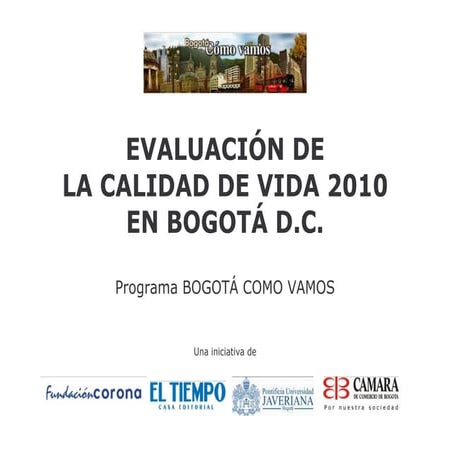 Presentación Bogotá Cómo Vamos 2010