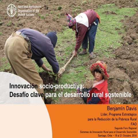 Innovación socio-productiva: desafío clave para el desarrollo rural sostenible