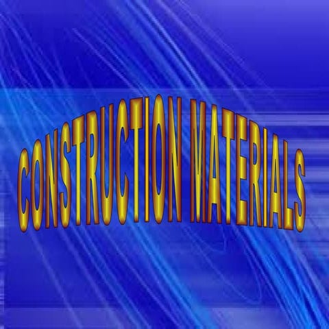 Artificial Construction Materials- A beginners presentation | PPTX