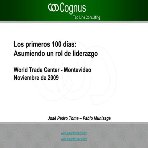 Presentación primeros 100 días Gerente General