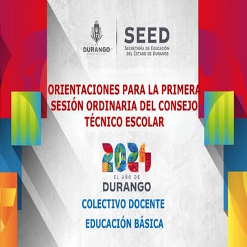 ORIENTACIONES PARA LA SESION DE CONSEJO TECNICO 1