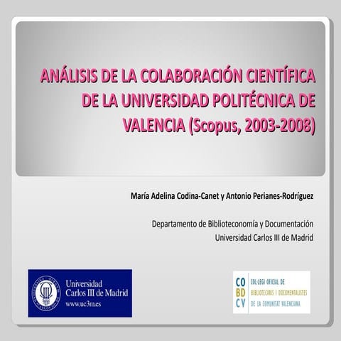 Presentacion I Jornadas Documentalista  de Valencia