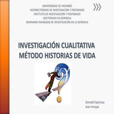 Diseño cualititvo Metodo Historias de Vida