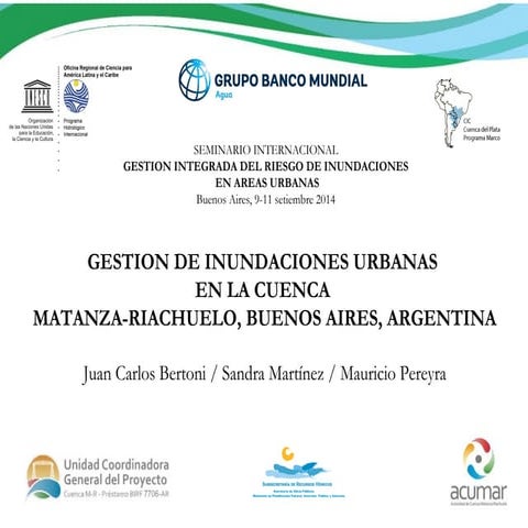 Presentacion Cuenca Matanza Riachuelo de Dr. Juan Carlos Bertoni