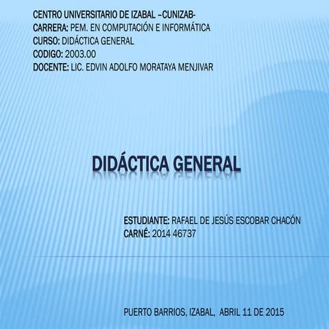 Presentacion de didactica general preguntas