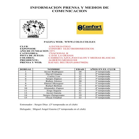 Presentacion De Jugadores Y Prensa