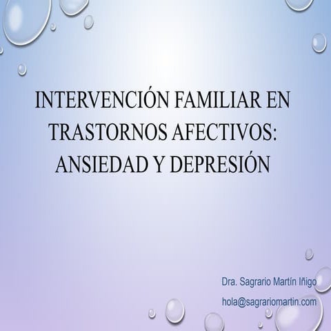 Intervención Familiar en trastornos afectivos