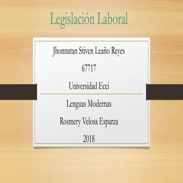 Presentacion de legislacion laboral | PPTX