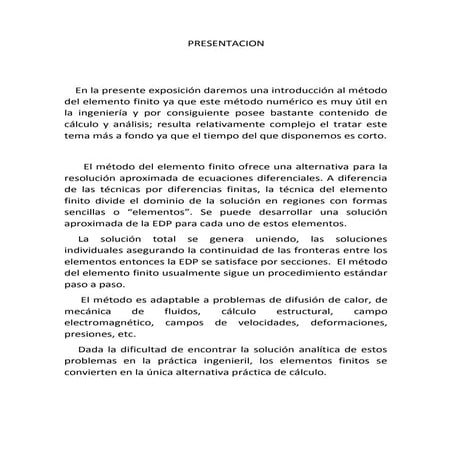 Presentacion del metodo del elemento finito
