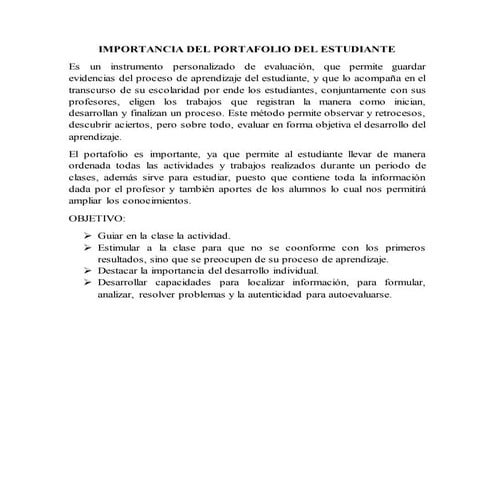 Presentacion del portafolio