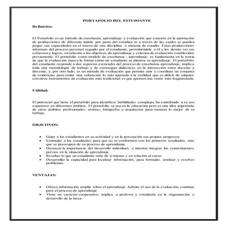 Presentacion del portafolio