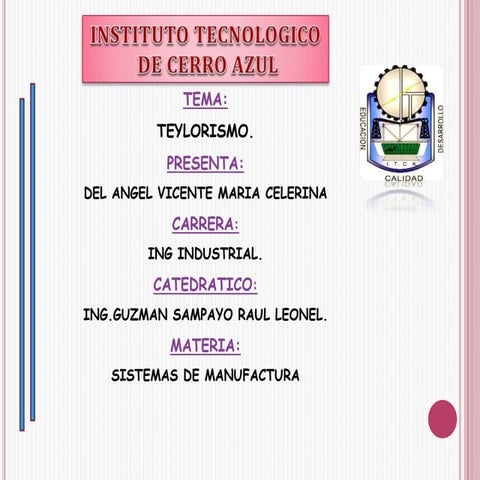 Presentacion del taylorismo