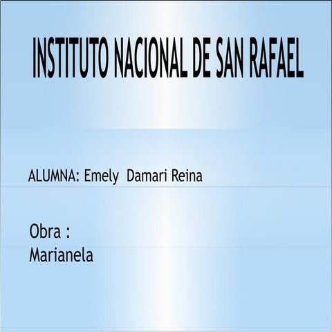 Presentacion de marianela, lenguaje