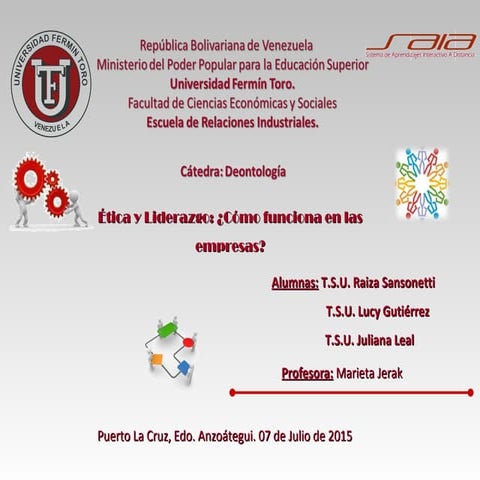 Trabajo colaborativo: Ética y Liderazgo en las empresas