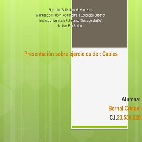 Presentacion de pasos sobre de hacer ejercicios de cables
