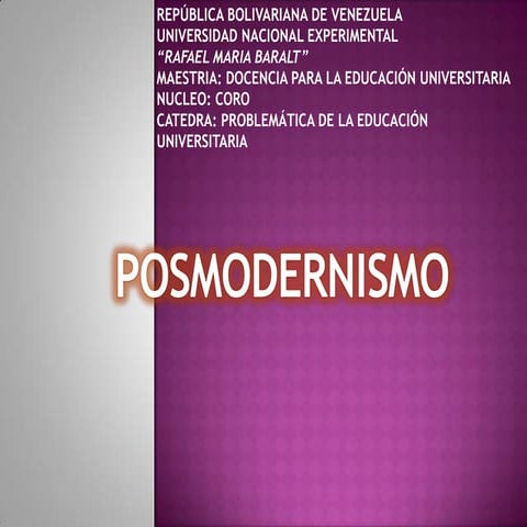 Presentacion de posmodernismo