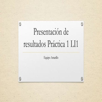 Presentación de resultados