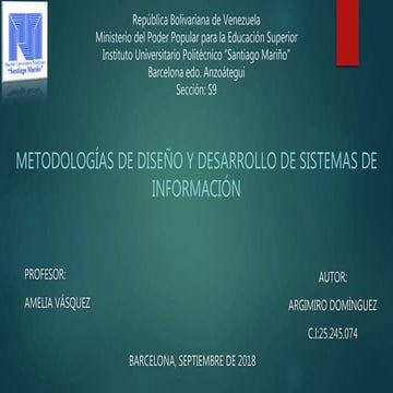 Metodologias de diseño y desarrollo de los sistemas de informacion