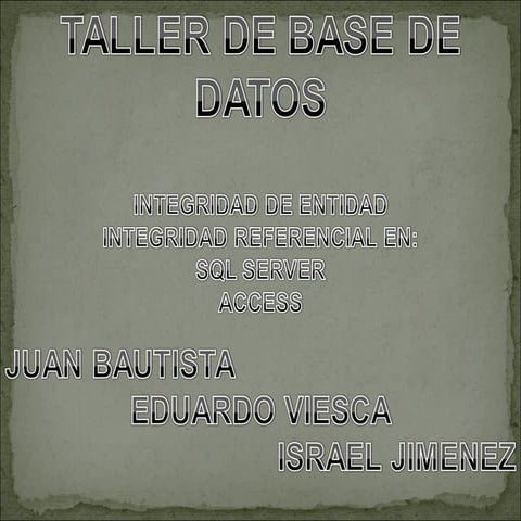 Presentacion De Taller De Bd