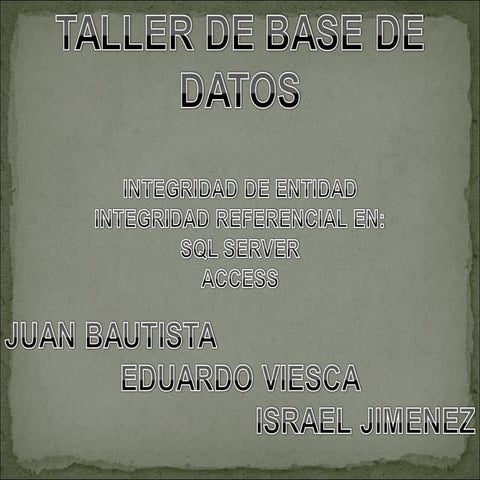 Presentacion De Taller De Bd