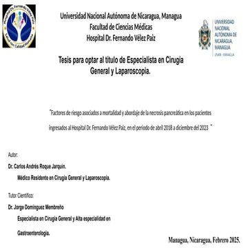 Presentacion de tesis para optar al titulo en cirugia general | PPTX