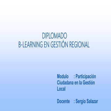 Presentación diplomado en  gestión regional s.salazar 