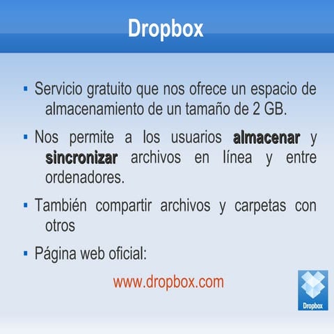 Presentación dropbox