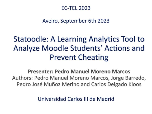 Statoodle - Conference presentation - EC-TEL 2023