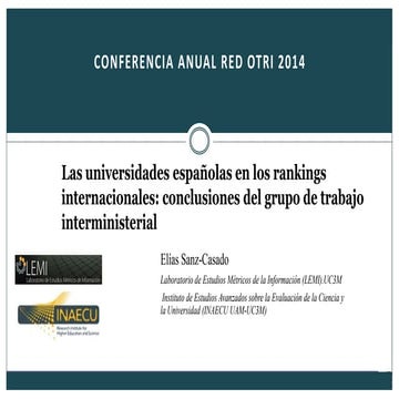 Ponencia Elias Sanz - Reunión RedOTRI 2014
