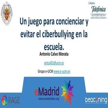  Seminario eMadrid sobre "Serious games". Un juego para concienciar y evitar ...