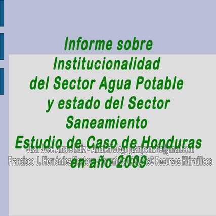 Institucionalidad del Sector Agua Potable y Saneamiento en Centroamerica