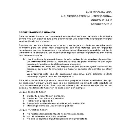 Presentaciones orales