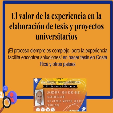 Experiencia en tesis, proyectos y otros trabajos universitarios  (Hace Tesis)
