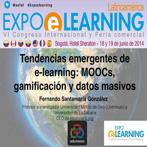 Tendencias emergentes de  e-learning: MOOCs, gamificación y datos masivos
