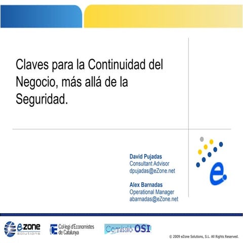 Planes de continuidad de negocio | PPT