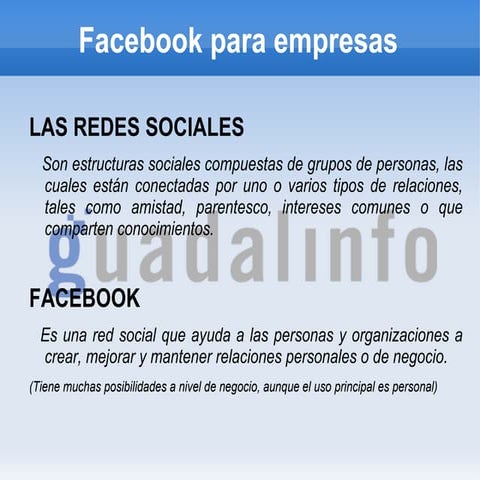 Presentacion Facebook para empresas