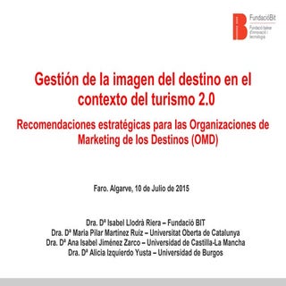 Gestión de la imagen del destino en...