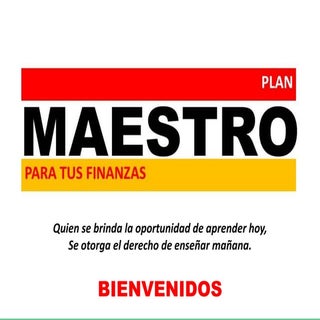 PLAN MAESTRO PARA TUS FINANZAS