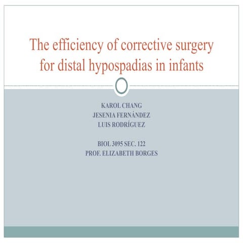 Hypospadias Corrective Surgery Ppt